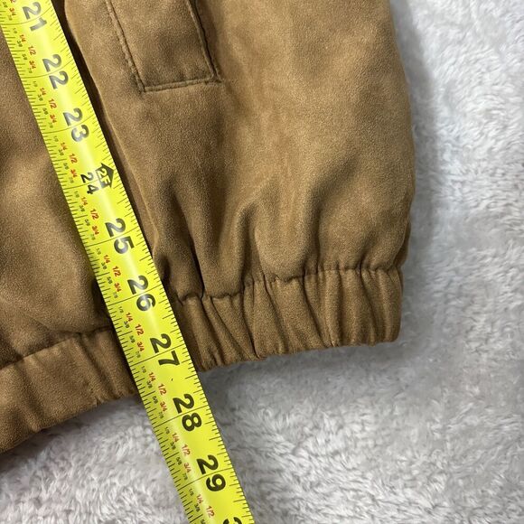 Weatherproof Tan Contrast Collar Micro Suede Barn Jacket XXL Chore Coat Work Zip - Picture 7 of 11